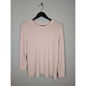 J. Jill Womens Sweater Medium Petite Pink Soft Chenille Pullover Cotton Blend